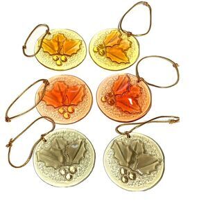 Vintage ChaCha Philippines Christmas Holly Ornaments 6 Round Polyester